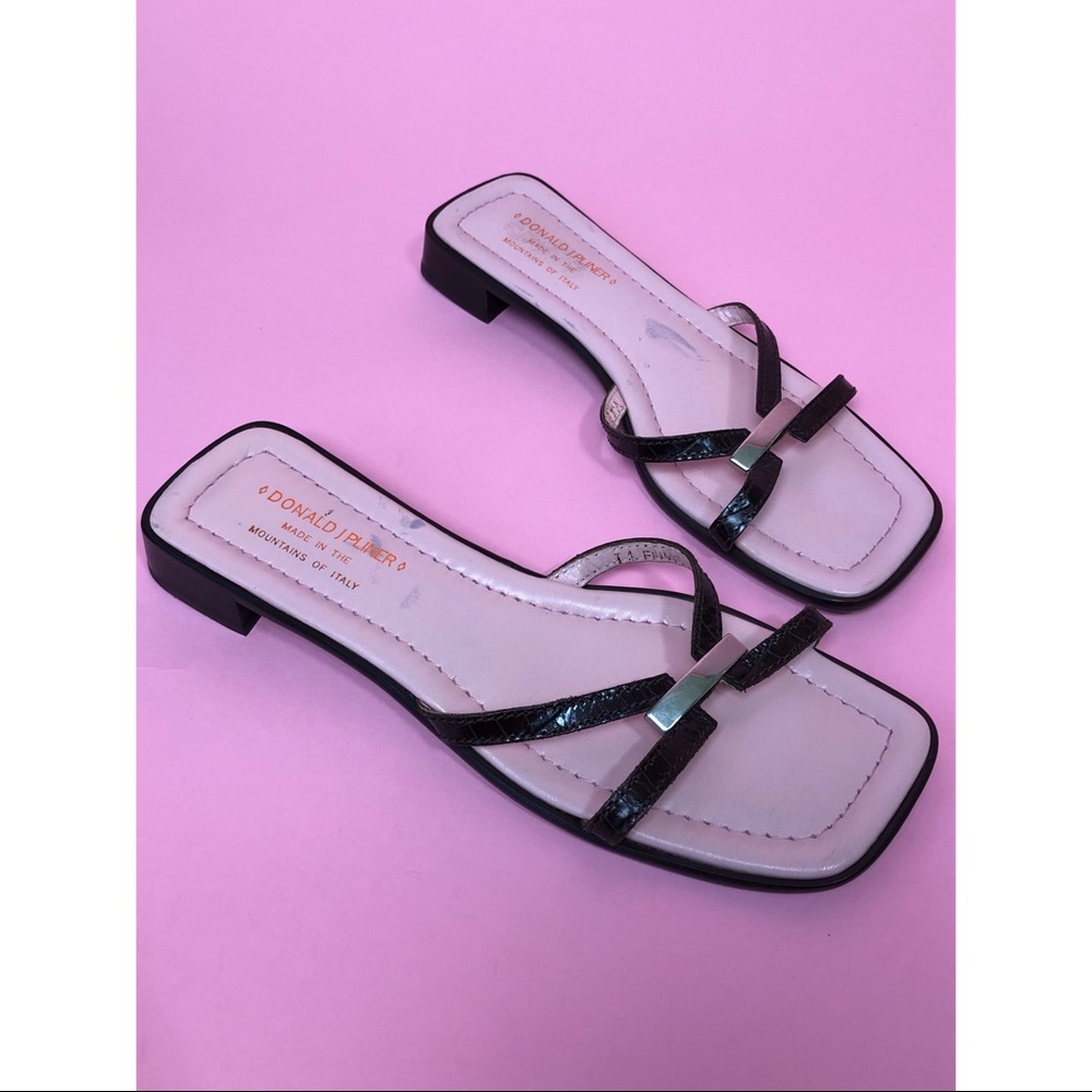 Donald J Pliner Fiume brown slide sandal 8.5